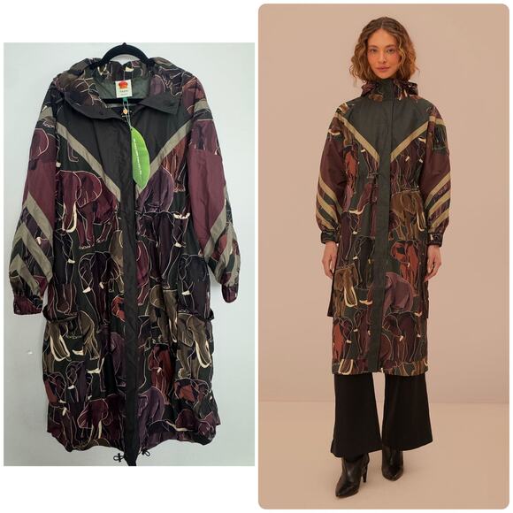 Farm Rio Elephants Maxi Raincoat - Picture 1 of 8